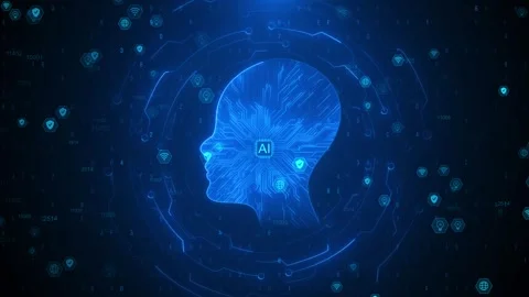 Futuristic digital brain evolution of artificial intelligence in the Stock Footage 312580880