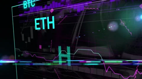 Futuristic digital btc crypto advanced animation of cryptocurrency Stock Footage 302835929