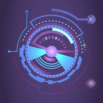 Futuristic digital business background. Touch user interfacecircle technology Stock Illustration