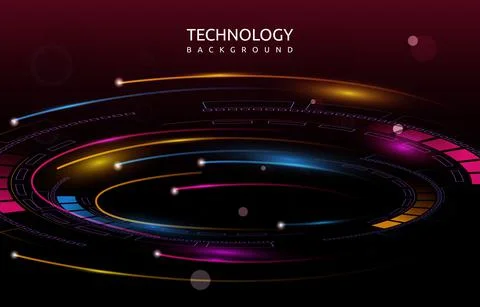 Futuristic Digital Circle Abstract Digital Technology Background Stock Illustration