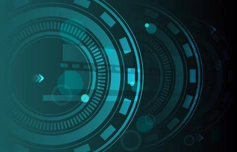 Futuristic Digital Circle Abstract Digital Technology Background Stockillustratie