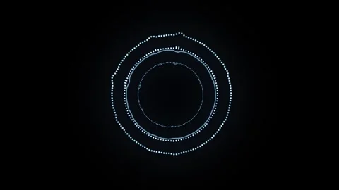 Futuristic Digital Circle HUD Interface with Glowing Dotted Rings Stock Footage 346240800