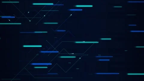 Futuristic Digital Circuit Board Background with Glowing Neon Lines and Dat.. Stock Footage 341992320