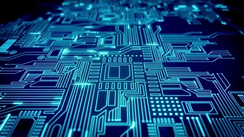 Futuristic Digital Circuit Board Technology Background Stock-Footage 337978280