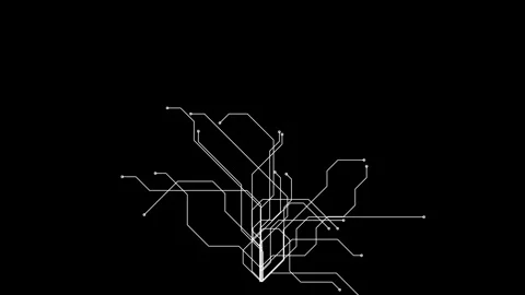 Futuristic digital circuit with glowing white lines for technology Видео 302476495