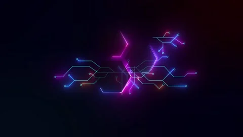 Futuristic Digital Circuit Line Stock Footage 197066682