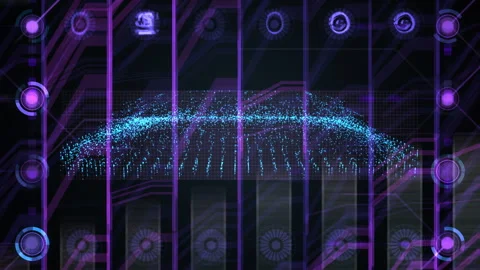Futuristic Digital Circuitry Neon Data Wave In Dark Tech Scene Stock-Footage 320931546