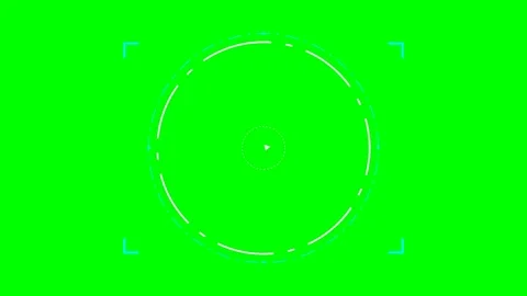 Futuristic digital circular hud targeting interface on a vibrant green screen Stock Footage 340267273