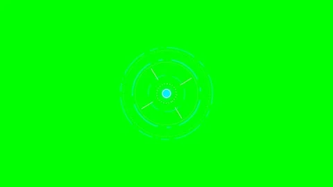 Futuristic digital circular interface design element on green screen backgrou Vídeo Stock 340904841