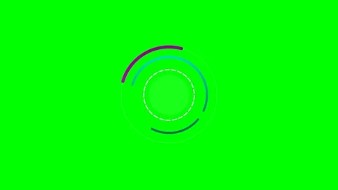 Futuristic digital circular interface element on a chroma key green backgroun Stock Footage 340266712