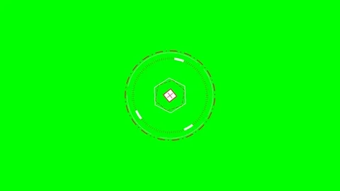Futuristic digital circular interface element on a vibrant green background Stock Footage 340900308