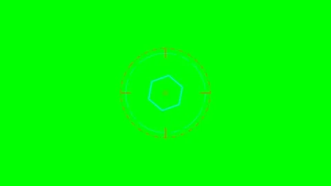 Futuristic digital circular interface overlay on a vibrant green background Stock Footage 340266777