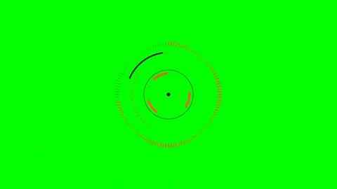Futuristic digital circular interface overlay on a vibrant green background Stock Footage 340266818