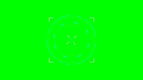 Futuristic digital circular interface overlay on a vibrant green background Stock Footage 340266954