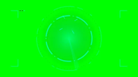 Futuristic digital circular interface overlay on a vibrant green background 動画素材 340267740