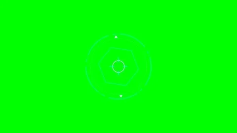 Futuristic digital circular interface overlay on a vibrant green screen bac.. Stock Footage 340902734