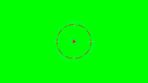 Futuristic digital circular interface overlay on a vibrant green background Stock Footage 340904337