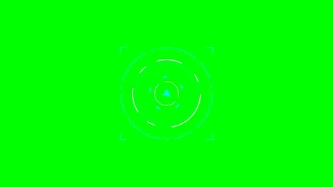 Futuristic digital circular interface overlay on a vibrant green background Stock Footage 340904849