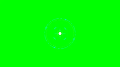 Futuristic digital circular interface overlay on a vibrant green background Vídeo Stock 341823815