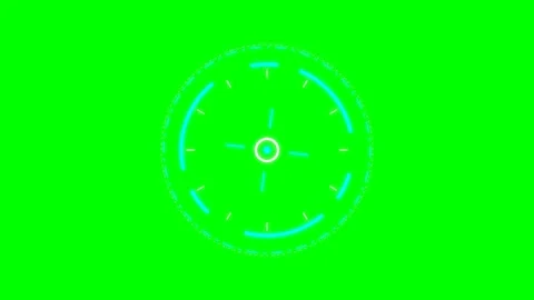 Futuristic digital circular target hud interface on a vibrant green backgroun Stock-Footage 341839324