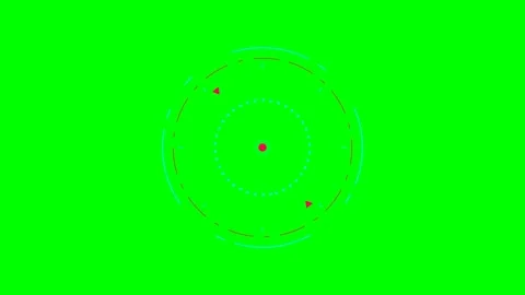 Futuristic digital circular target overlay with green background for editing Stock Footage 340266220