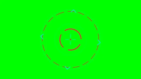 Futuristic digital circular target overlay isolated on green screen backgroun Stock Footage 340900387