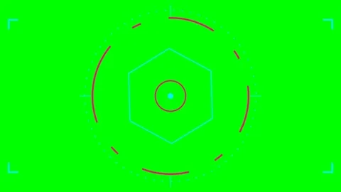 Futuristic digital circular target overlay with geometric center elements Stock Footage 340904192
