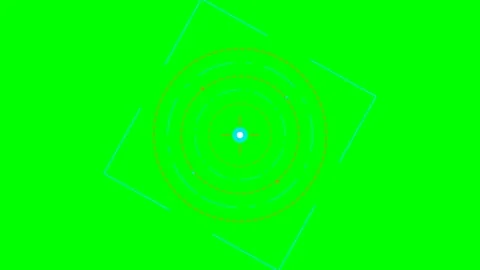 Futuristic digital circular target overlay on a vibrant green background scre Stock Footage 340905105
