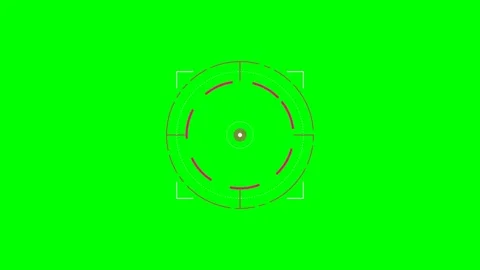 Futuristic digital circular target scope interface on a chroma green screen Stock Footage 341838974