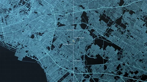 Futuristic Digital City Map GPS Stock Footage 150732523