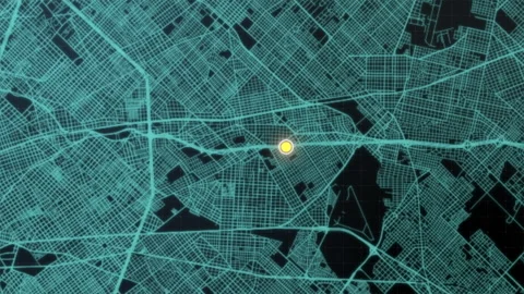 Futuristic Digital City Map GPS 스톡 동영상 150735773