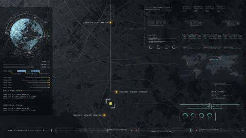 Futuristic Digital City Map GPS Stock Footage 151493717