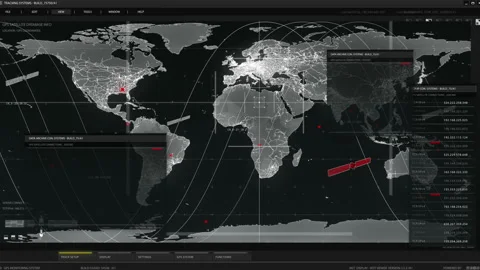 Futuristic Digital City Map GPS Stock-Footage 194251972