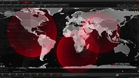Futuristic Digital City Map GPS Stock-Footage 194257612