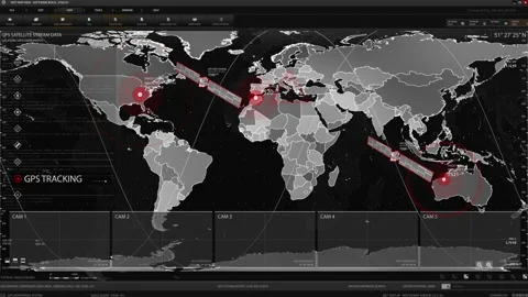 Futuristic Digital City Map GPS Stock-Footage 194257917