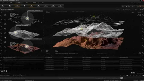 Futuristic Digital City Map GPS Stock-Footage 194257953