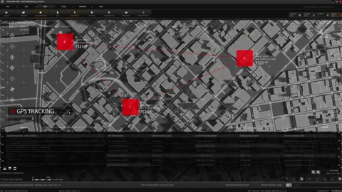 Futuristic Digital City Map GPS Stock-Footage 194258917