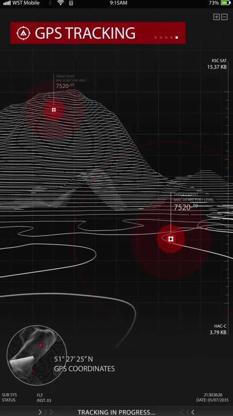 Futuristic Digital City Map GPS Stock Footage 194259536