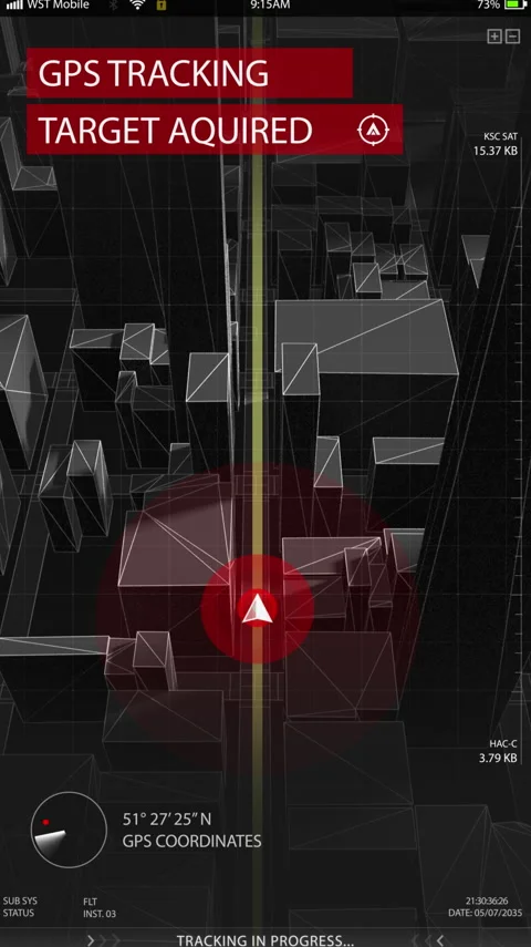Futuristic Digital City Map GPS Stock Footage 194259581