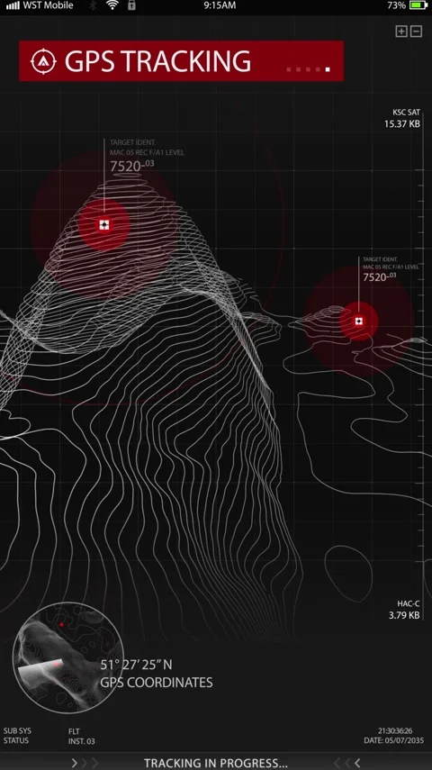 Futuristic Digital City Map GPS Stock Footage 194260091