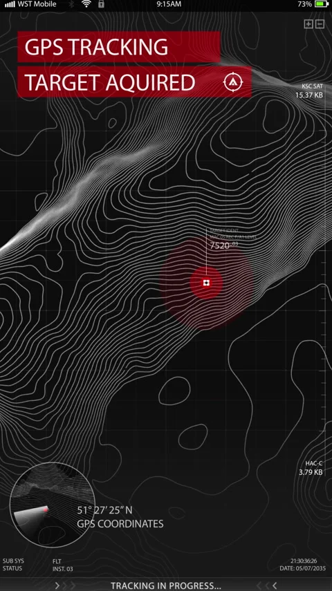 Futuristic Digital City Map GPS Stock Footage 194260140