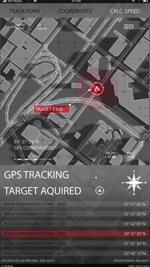 Futuristic Digital City Map GPS Stock Footage 194260407