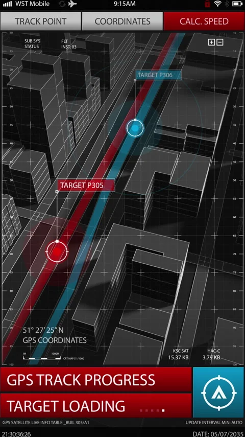 Futuristic Digital City Map GPS Stock Footage 194261240