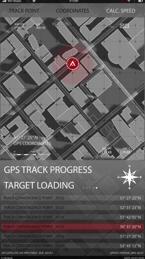 Futuristic Digital City Map GPS Stock Footage 194264986