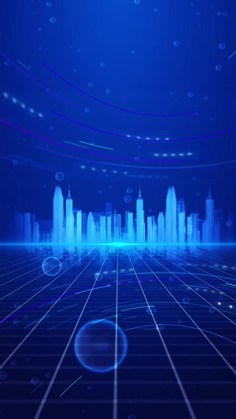Futuristic digital city metaverse artificial intelligence technology cyberspace Stock Footage 333794266
