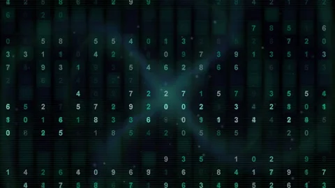 Futuristic Digital Code Matrix Numbers Background Neon Glow Stock Footage 319992708
