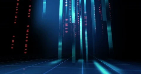 Futuristic digital code number abstract technology background Stock Footage