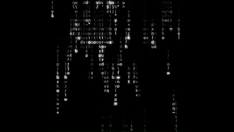 Futuristic Digital Code Rain in a Virtual Cyberpunk Atmosphere Stock Footage 341374762