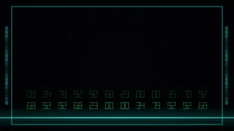 Futuristic digital code stream on black screen, glowing green cyber matrix .. Stock Footage 346002731
