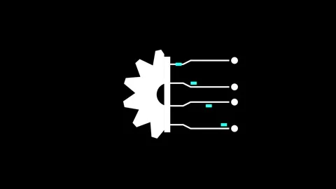 Futuristic Digital Cog and Circuit Integration Stock Footage 344033515
